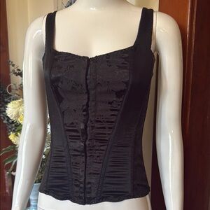 Like new lace up back clasp front size small/medium Elegant Black Corset Top